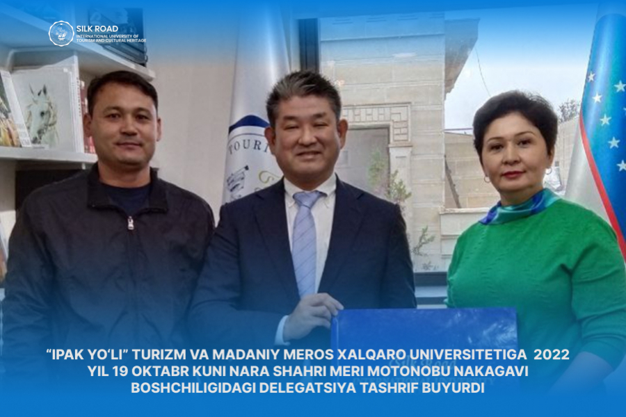 A delegation led by the Mayor of Nara, Motonobu Nakagavi, visited Silk Road International University of Tourism and Cultural Heritage on 19 October 2022