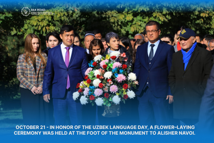 21 - октября – в честь Дня узбекского языка состоялась церемония возложения цветов к подножию памятника Алишеру Навои