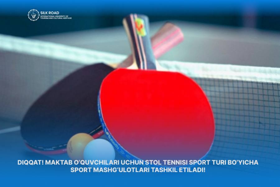 ATTENTION! SPORTS COURSES ON TABLE TENNIS ARE ORGANIZED FOR SCHOOL STUDENTS!