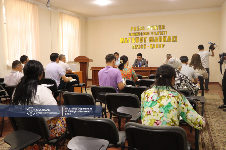 Officials of “Silk Road” International Tourism and Cultural Heritage University held a press conference on the admission process for the academic year 2023-2024